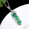 Natural Green Emerald Topaz Pendants 925 Silver 45cm Necklace Jade Bizuteria For Women Silver 925 Jewelry Joya Gemstone Pendants