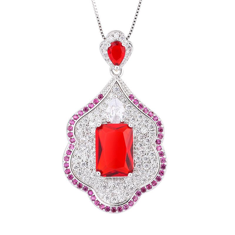 Ожерелье из аквамарина Topa, модное цветовое сочетание, искусственный цвет, сокровище красного цвета, сокровище, морской синий кулон