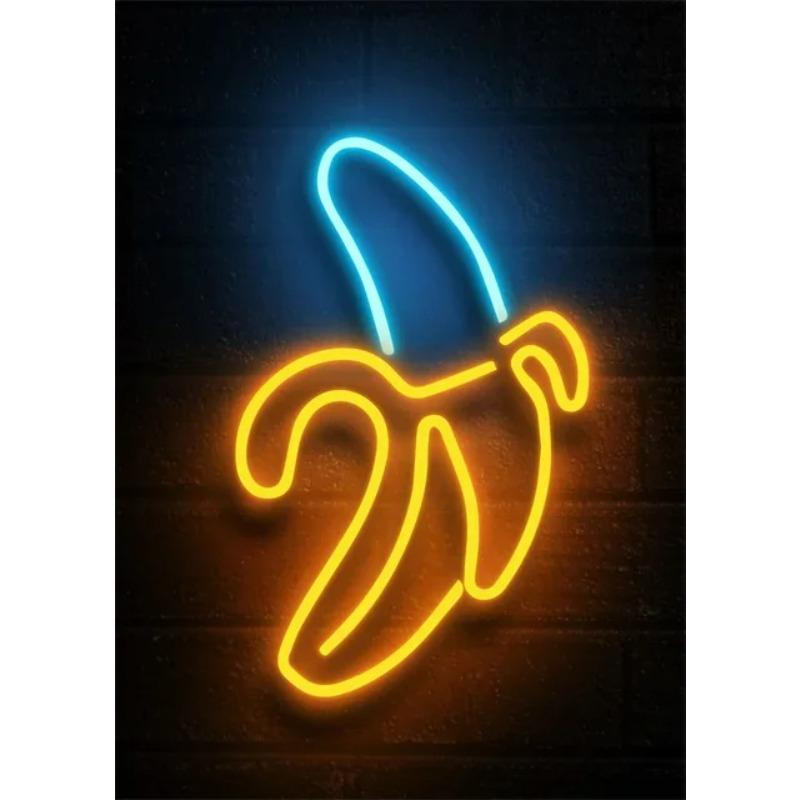 Cool Neon Signs Money Symbol Fruits Flamingo Canvas Posters Prints Wall Art for Home Decor Shop Decoration Vibrant and Trendy W