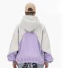 Autumn Winter New Trendy 3D Foam Color Contrast Hoodie Velvet Off Shoulder Patchwork Chic Sweatshirt