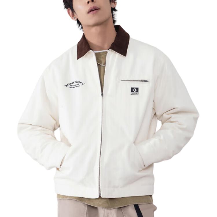 Converse Jackets Men's White Lapel Moderate Workwear MCJ126-W2Y