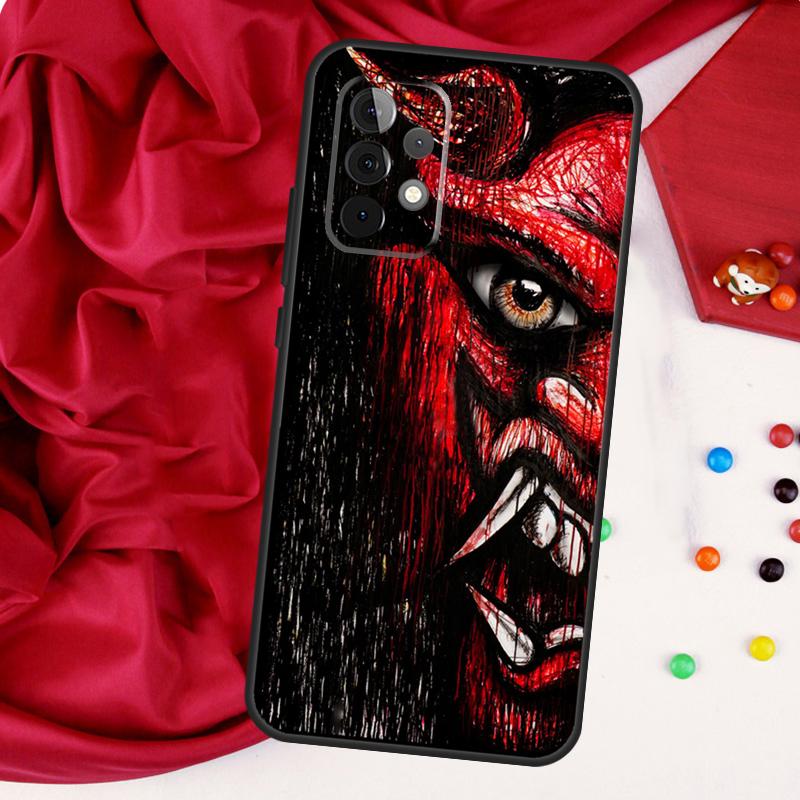 Чехол Oni Hannya Mask для Samsung Galaxy A52 A32 A22 A54 A14 A16 A26 A36 A56 A55 A35 A05 A06 A15 A53 A33 A13