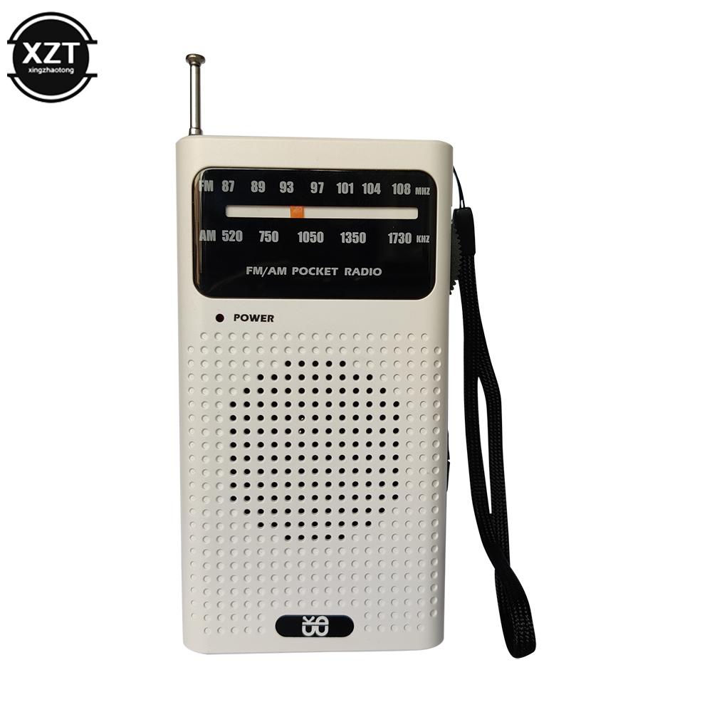 Мини AM FM радио с полным диапазоном, портативное радио, 2 батарейки АА для бега, кемпинга, путешествий, аналоговое радио