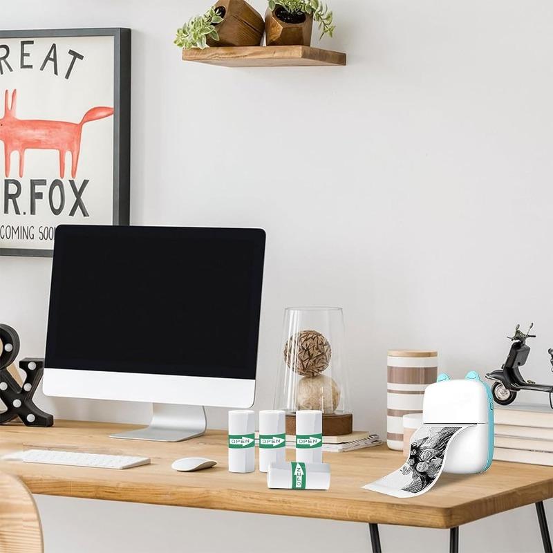 Бумага для мини-принтера, 20 шт., самоклеющаяся, бумага для мини-термопринтера, этикетки для мини-фотопринтера, для фотографий, заметок, черное на белом, 5,7 х 2,5 см