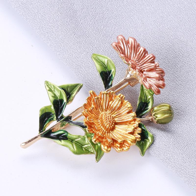 Осенне-зимняя ретро-брошь «Маргаритка», женская булавка для пальто премиум-класса, универсальный значок для свитера, персонализированные аксессуары, тренд