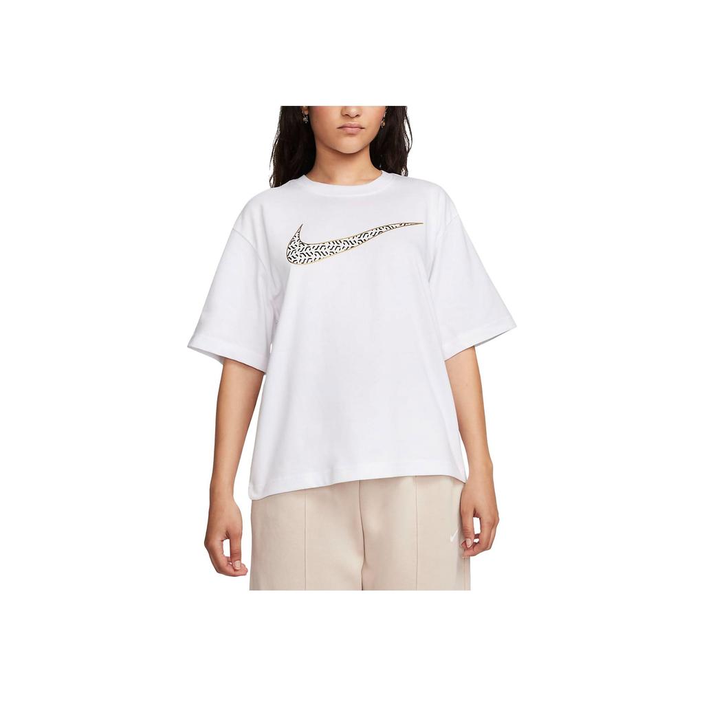 New Nike Drop Shoulder Sleeve T Shirt Women's White FJ2714-100