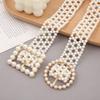Buckle Coat Belt Elastic Band Beadeds Body Chain Elegant Pearl Waist Belt  Women