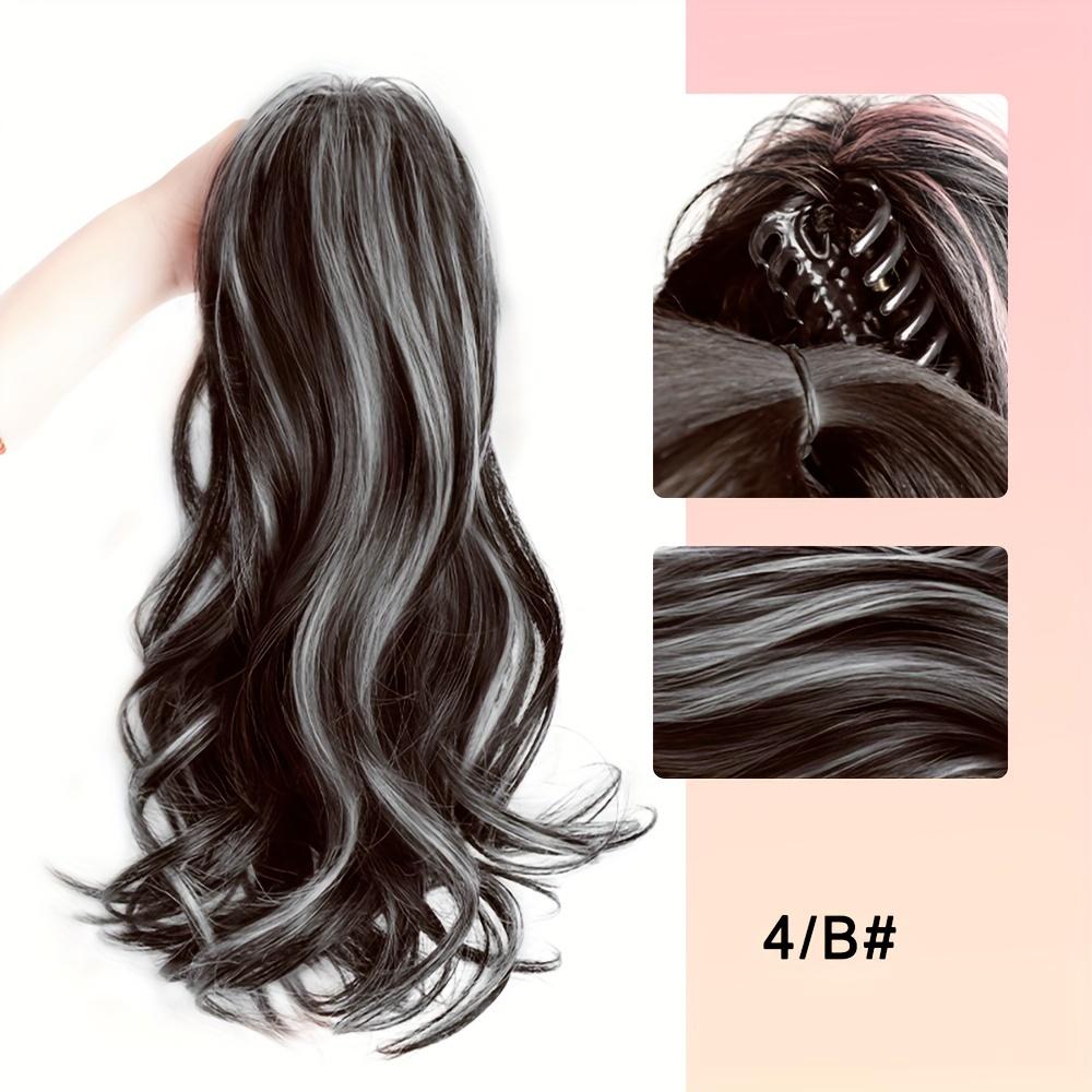 Элегантные яркие цветные синтетические волокна, хвостик, зажим для наращивания волос для женщин, 14 дюймов, волнистый хвостик-фонтан