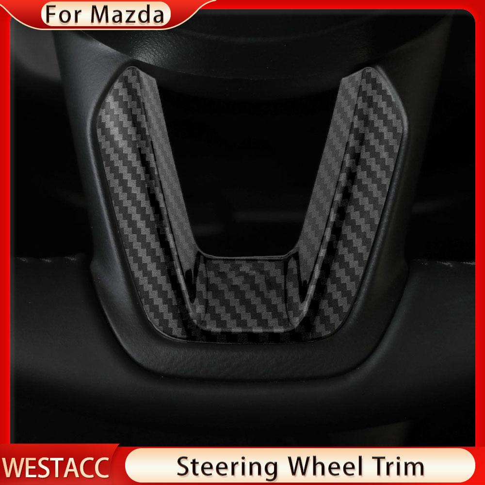 Накладка на руль автомобиля, 3 шт., наклейка для Mazda 2 3 6 Demio CX3 CX-3 CX-5 CX5 CX7 CX9 Axela ATENZA 2017-