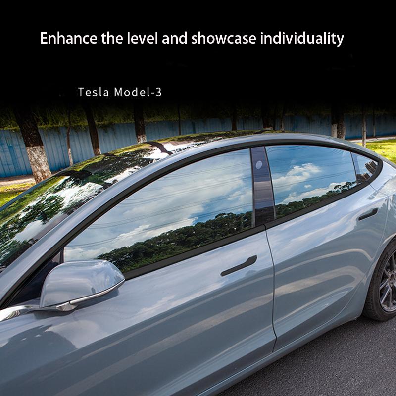 Car Window Frame Sticker for Tesla Model 3 Exterior Decoration Accessories PVC Door Handle Black Protector Trim Strips 2017-2020