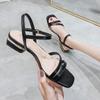 Fashion 2025 Summer Women's Sandals Open Toe Ankle Buckle Sandals Casual Outdoor Professional Low Heels Square Shoe Head Women Shoes