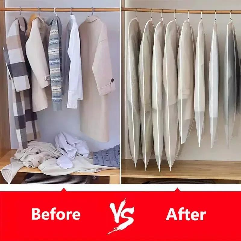 1/3/5/10 шт. моющийся чехол для одежды, пылезащитный чехол для свадебного платья, костюма, пальто, сумка для хранения, органайзер для одежды