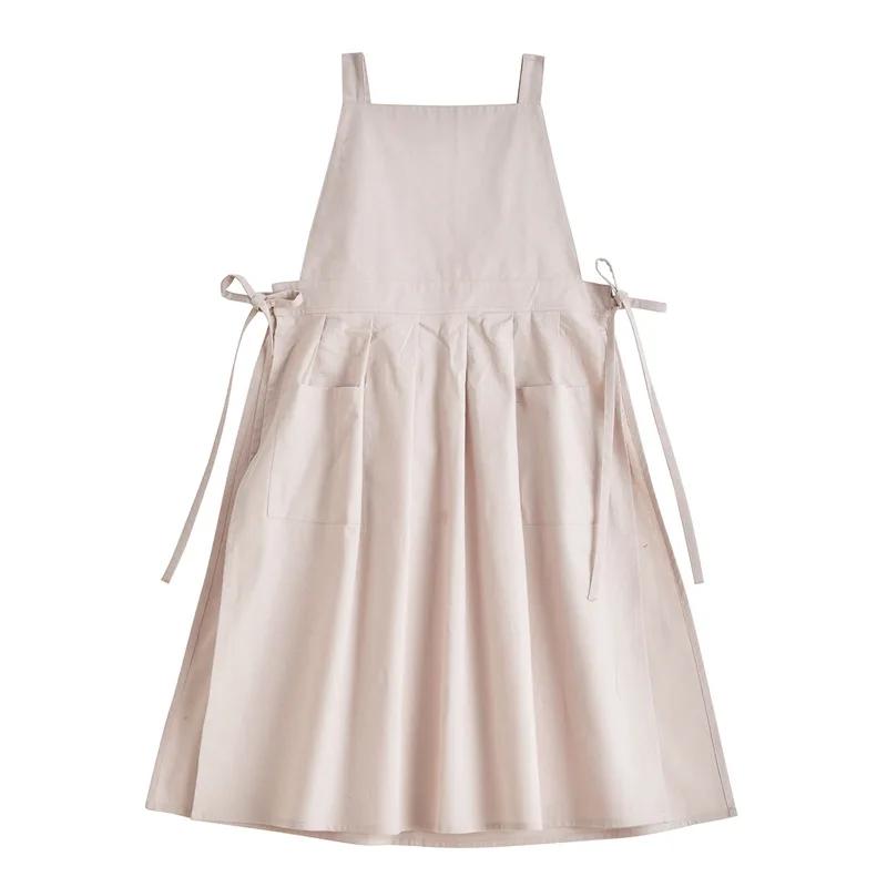 Women Cotton Linen Apron Florist Housework Baking Wrap Apron Flower Shop Work Dress Pinafore Kitchen Cooking Aprons