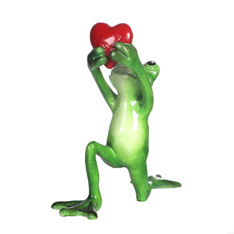 62KD Садовые фигурки лягушек Декорация Забавные смоляные лягушки Скульптура Статуэтка для дома офиса
