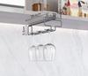 Under Cabinet Stemware Stand Hanging Shelf Bar Hanger Glass Goblet Iron Rack Bar Tool Iron Wine Rack Glass Holder