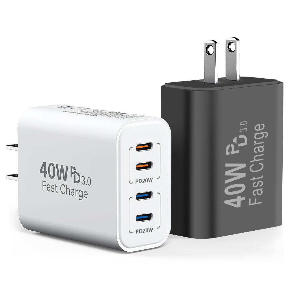 PD40W Европейская многопортовая зарядная головка USB-C Подходит для зарядного устройства для мобильных телефонов Samsung и Apple