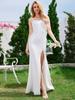 Ever-Pretty Women's Sweetheart Neckline Sheer Lace Waist Fishtail High Slit Sleeveless Wedding Dress