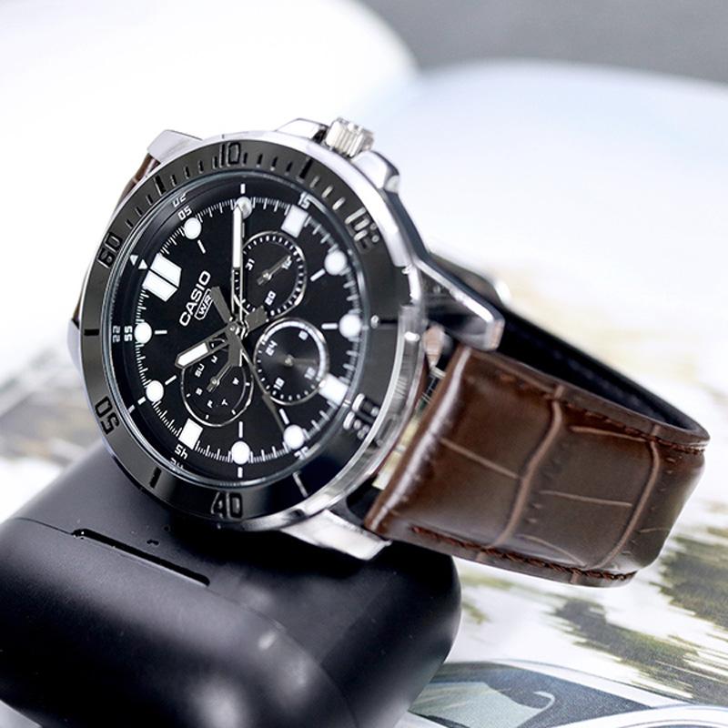 Casio Мужские часы Стандартная серия 49 мм Черные MTP-VD300L-1E MTP-VD300L-1E