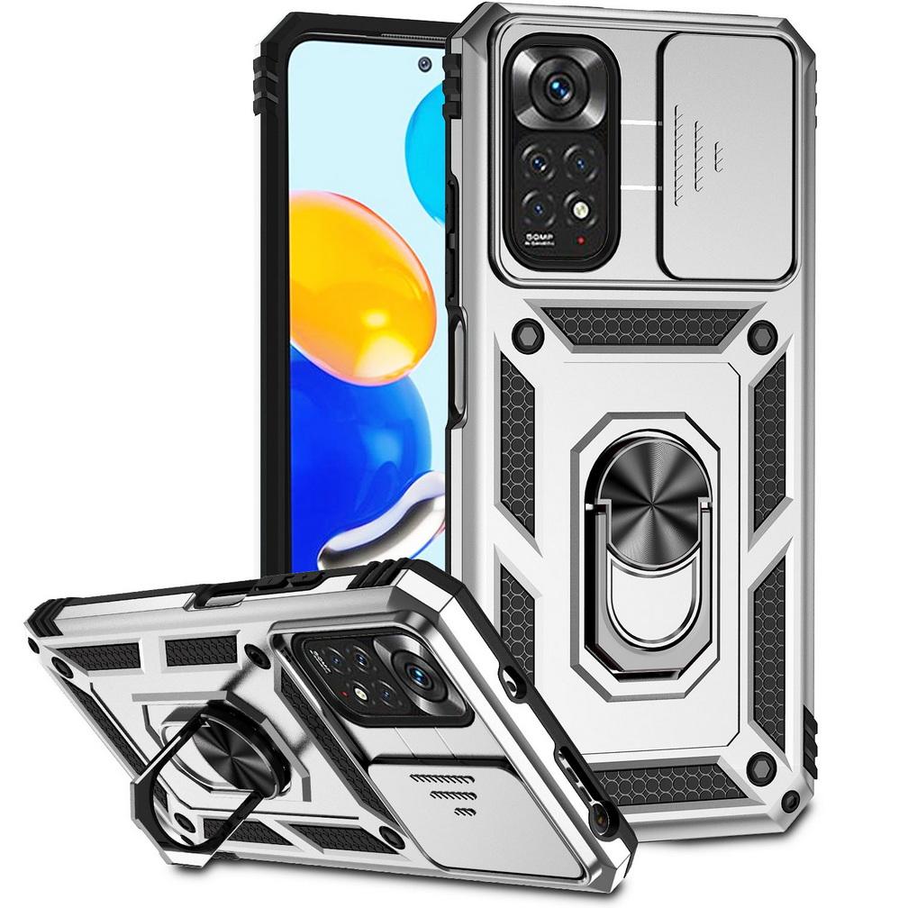 Чехол для телефона с выдвижной камерой и защитой объектива для Xiaomi Redmi Note 11 Pro Note11 11S 10 Pro 10S 9S 9 Pro 8 Pro Armor Ring Holder Cover