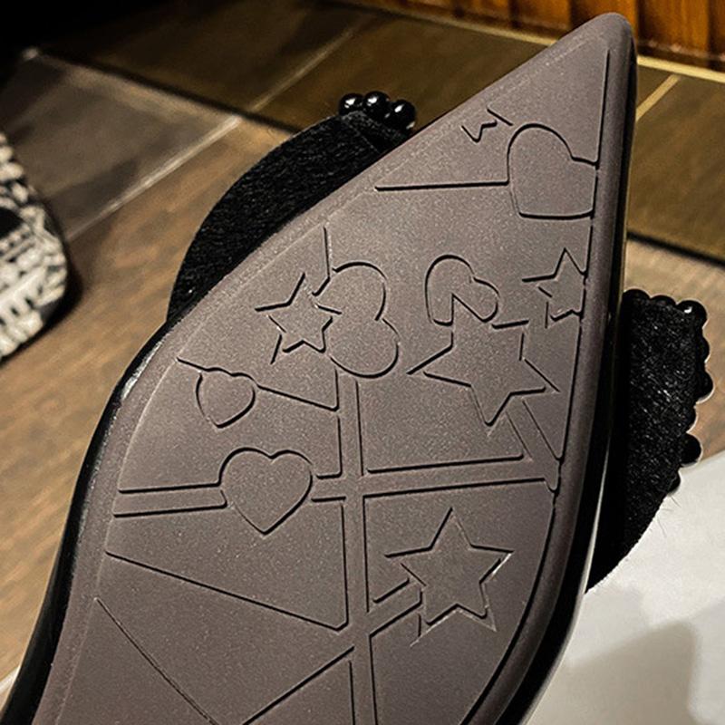 2024 модная женская элегантная обувь на плоской подошве с острым носком, милые повседневные туфли на плоской подошве, женские мягкие дышащие туфли с блестящими жемчужинами и цветами