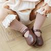 5Pairs Lace Trim Infant Cotton Stockings Ruffled Edge Cartoon Above Knee Socks  Kids