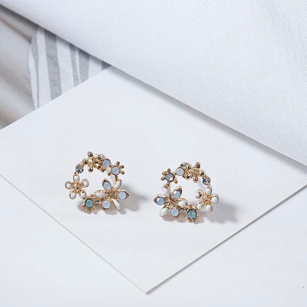 Cute Small Wreath New Colorful Fashion Metal Earring Stud Earrings Flower Circle Drop Earrings