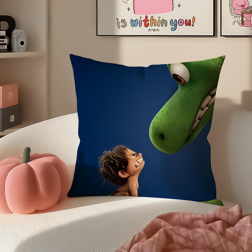 Prehistoric Cartoon DDinosaur In Charge Cushion Cover Pillowcase Short Plush Invisible zipper Room Sofa Cushion Cover