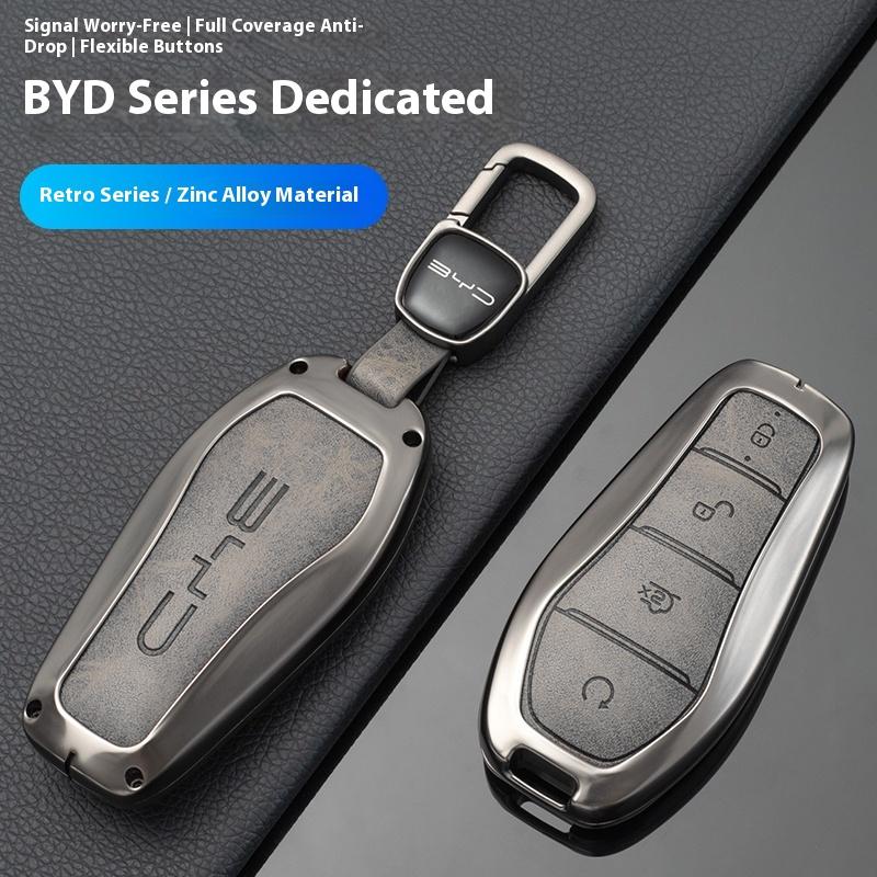 Подходит для BYD Sealion 8 Song Plus Atto 3 Tang L Dmi/P EV Чехол для ключа автомобиля Защитная крышка из цинкового сплава для специального ключа