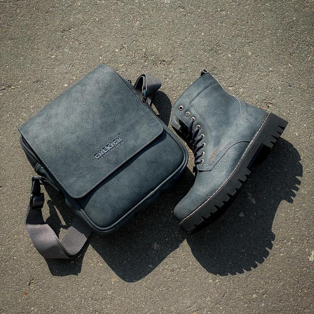 Chekich 2023 мужские ботинки темно-синего цвета из искусственной кожи со шнуровкой и молнией, зимние модные зимние ботинки больших размеров, спортивные удобные теплые ботинки до щиколотки CH009