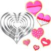 6Pcs Heart Cookie Cutter Set Stainless Steel Biscuit Mold Cake Decorating Tool Cookie Fondant Pastry Baking Mold Cookie Cutter