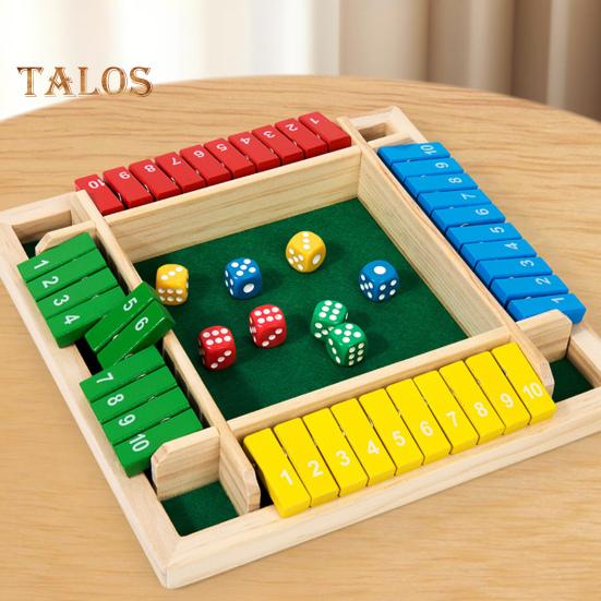 Настольная игра «Закрой коробку» с кубиками, 4-сторонняя образовательная математическая игра-стратегия для 4 игроков, для детей, взрослых, семейных вечеринок, деревянная игрушка «Закрой коробку»