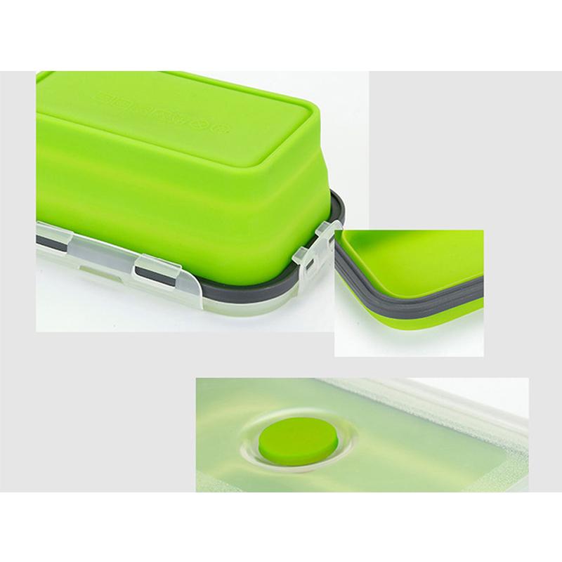 1 шт./1 комплект, силиконовый складной ланч-бокс, контейнер для хранения продуктов питания, портативный портативный для пикника, кемпинга, кемпинга, 1 шт./1 комплект