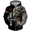 Spring Autumn Men's Zipper Hoodie Sweatshirts 3D Animal Lion Beast Printing Hooded Pullover Fashion Jacket Casual Sportswear