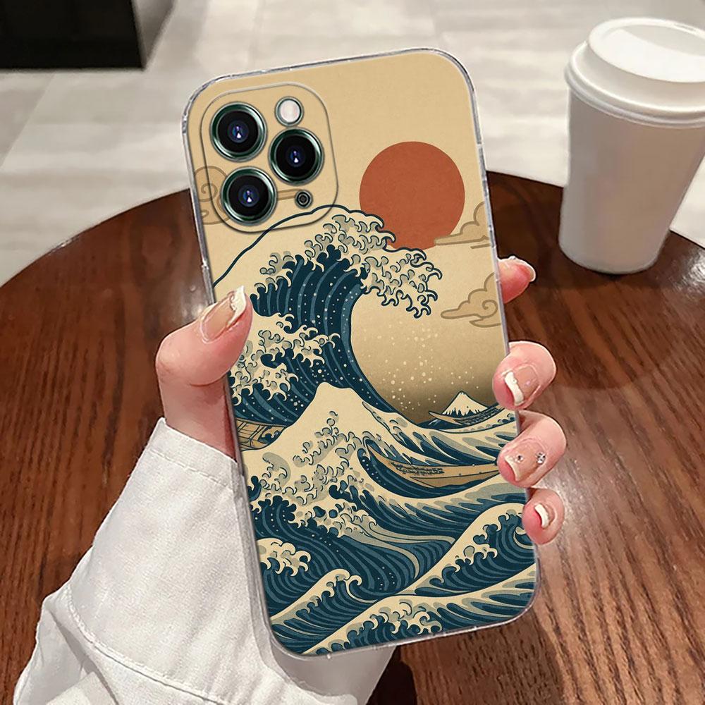 Большая волна Кацусика Хокусай Чехол Для Apple iPhone 17 16 15 14 13 12 11 Pro Max 16 Plus 16E 17Air 17Pro Чехол для телефона Funda