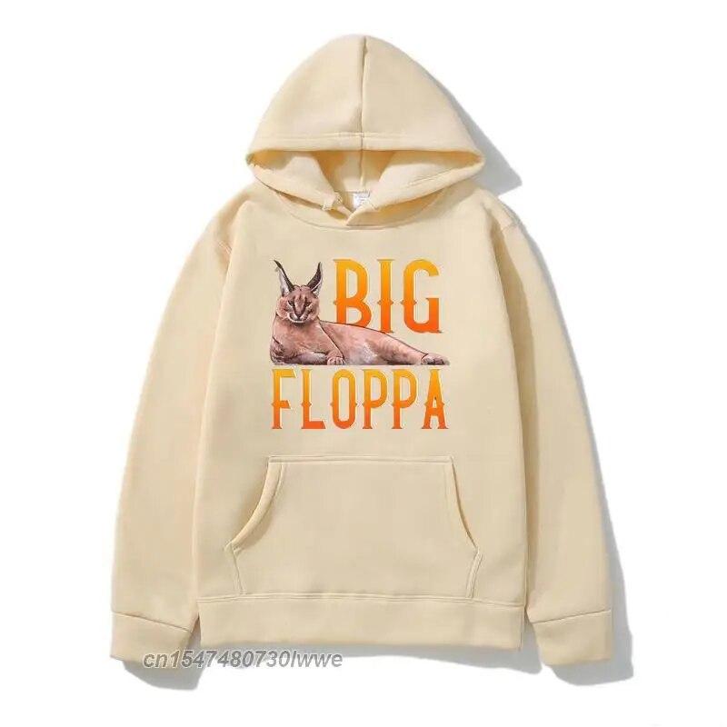 Big Floppa Meme Cute Caracal Cat Толстовка с капюшоном унисекс/женская толстовка унисекс большого размера для парней Симпатичные универсальные черные пуловеры с капюшоном