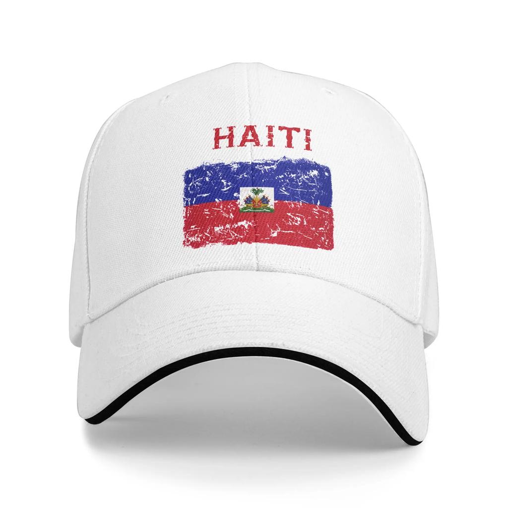 Haiti Design Sandwich Hat Unisex RetroBaseball Caps Sandwich Hat Adjustable Polyester Sun Caps Summer Cap