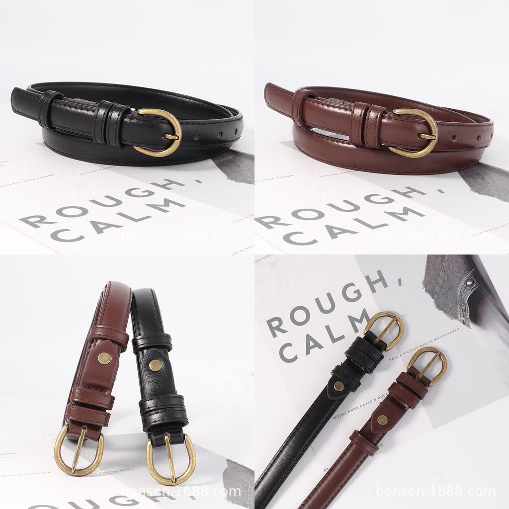 Simple Style Womens Slim Pu Leather Waist Belt With Metal Clasp For Fashion And Work