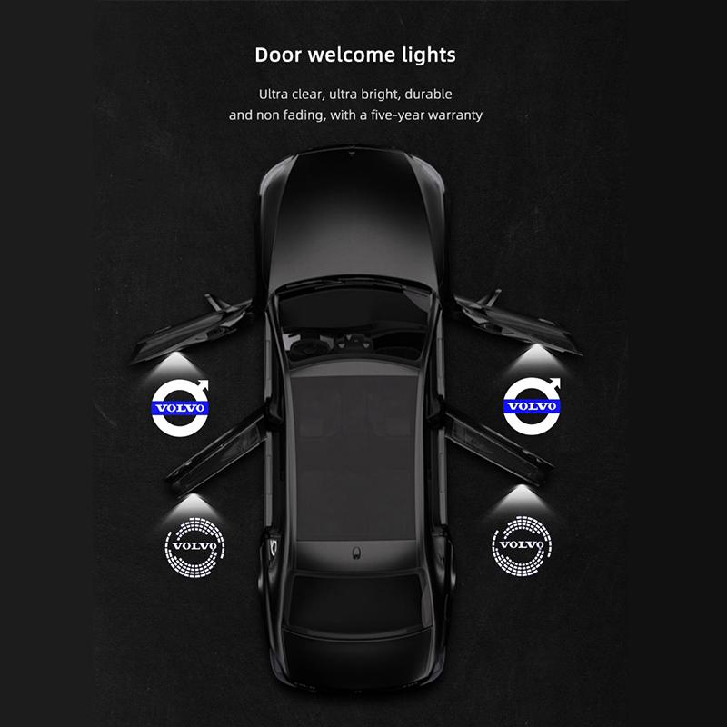 2PCS HD Car Door Welcome Lights For Volvo XC90 V90 V60 XC60 V40 S80 S60 S90 C40 XC40 V70 XC70 C30 C70 EX90 Rdesign