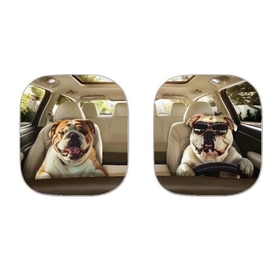 Yousheng 2 шт. Автомобильная солнцезащитная шторка с принтом животных, солнцезащитная шторка на лобовое стекло из алюминиевой фольги высокой плотности, блокирует УФ-лучи, солнцезащитный козырек, всесезонная защита, автомобильное солнце