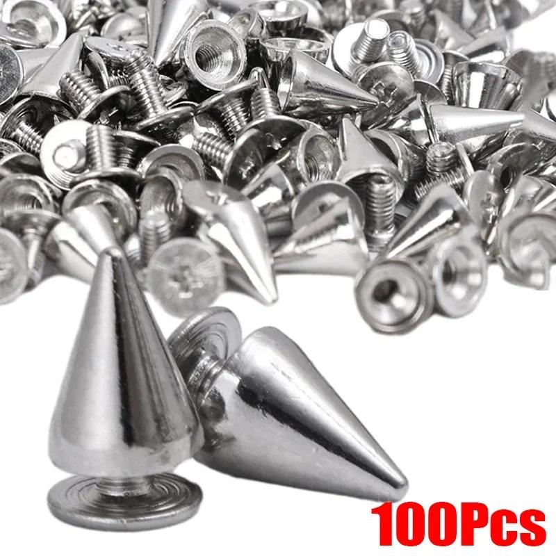 10-100 шт. круглые конические шипы металлические шипы для дерева заклепки с резьбой DIY ручная работа крутые панк-заклепки для одежды украшения для одежды обуви