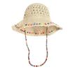 Elegant Lace Brim Sunshade Cap Breathable Colorful Straw Hat Summer Sun Protection Cap  Beach