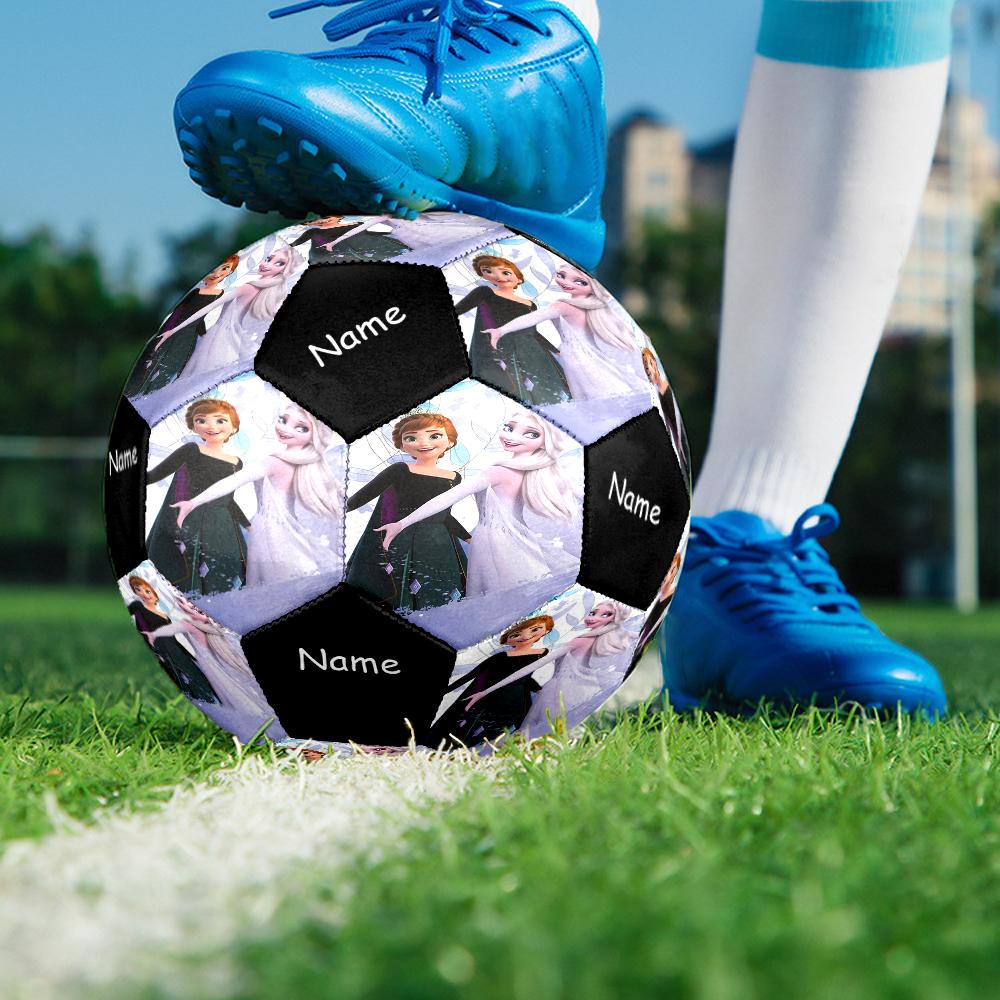 Custom Name Elsa Theme Size 5 Soccer Ball, Suitable for Both Indoor and Outdoor Matches, a Gift Suitable for Everyone.
