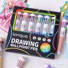 1Set 60 Color Cartoon Ballpoint Pens Soft Grip Press Multicolor Writing Pen For Drawing Writing Office School Supplie Stationery