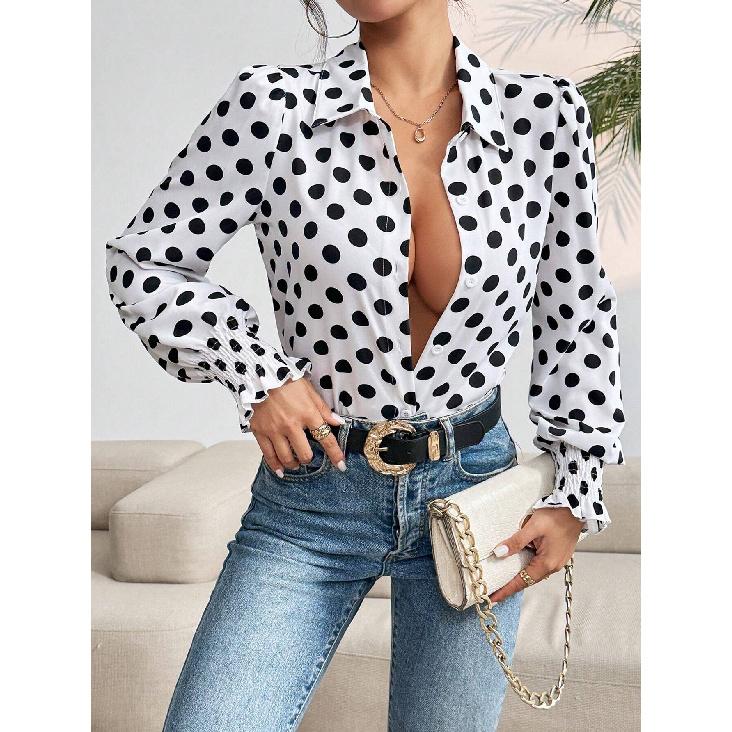 Весна и осень новый женский универсальный длинный рукав повседневный деловой дорожный элегантный комфорт сексуальный низ рубашка топ