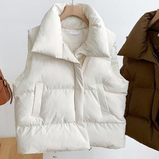 Женский пуховый жилет, легкая куртка без рукавов на молнии, теплая стеганая куртка на осень и зиму, повседневная верхняя одежда с карманами