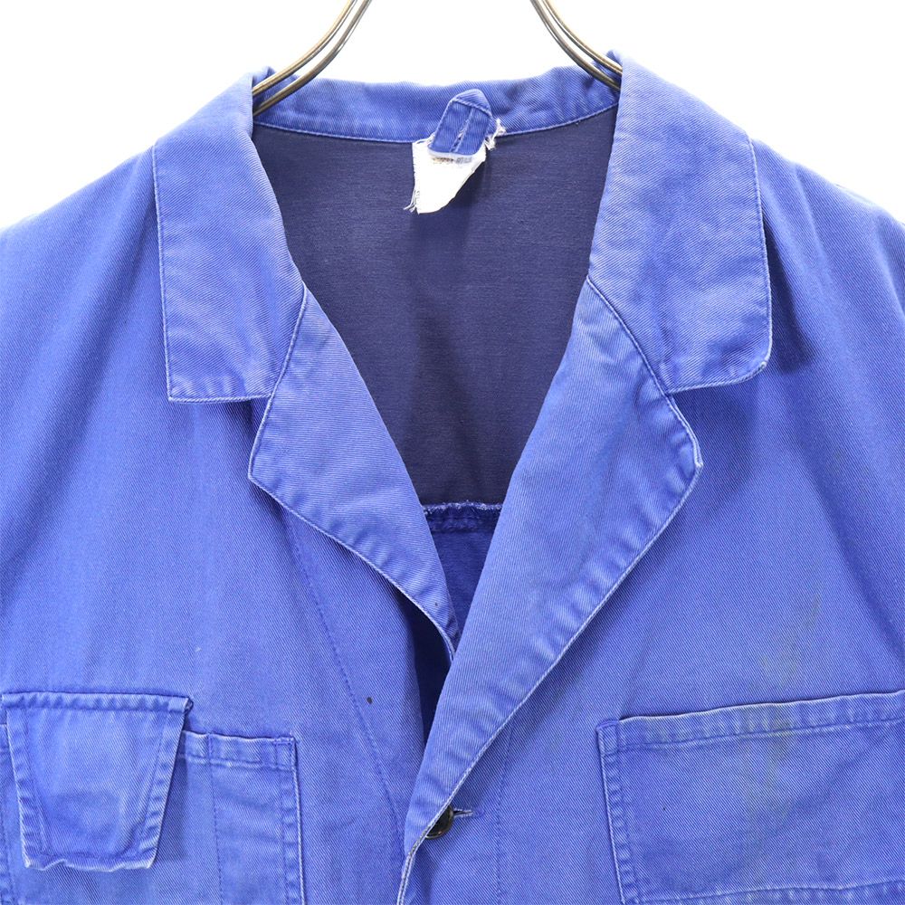 EURO WORK 70-е 80-е Винтажный Евро Ворк рабочее пальто Честерфилд Синий х темно-синий Мужской Б/У