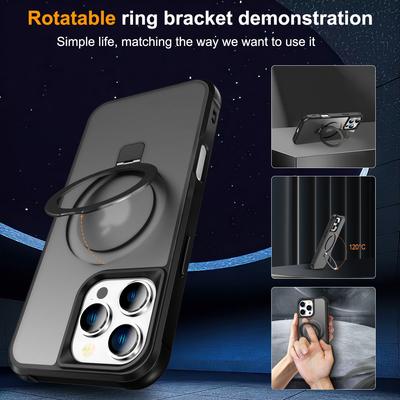 Чехол для iPhone 16 Pro, совместимый с MagSafe, с кольцом-держателем и подставкой, чехол для телефона из ТПУ+ПК