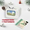 Retro TV Toothpick Holder, automatic pop-up design, decorative for kitchen and home, perfect as holiday gifts.