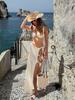 Chic Side Slit Lace-up Casual Wrap Skirts Sexy Summer Knit Cut Out Beach Half Skirt Women 2025 Pool Party Swimsuit Cover Up K249