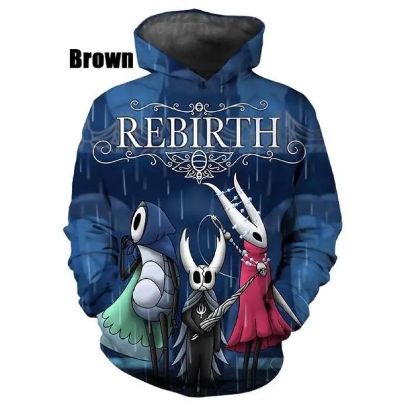 Толстовка Hollow Knight для мужчин и женщин, модная повседневная 3D-свитшот, толстовка, уличная одежда, с длинным рукавом, большие размеры, мужские толстовки